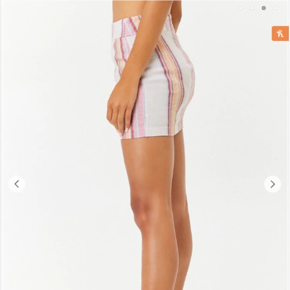 F21 Pastel Linen Stripe Mini Skirt ~Rare!~ - Picture 2 of 2
